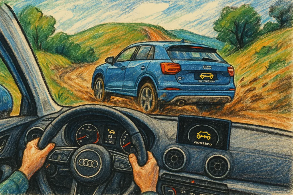 Cockpit des Audi Q2 quattro mit digitalem Display und funktionalem Design